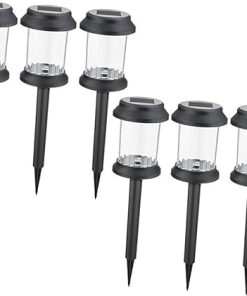 Solar Powered Ground Stake Lights 6 Pack Waterproof Lawn Decor