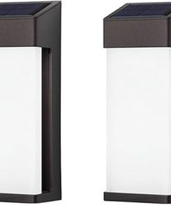 2-Pack Waterproof LED Solar Wall Lights for Outdoor Garden Use