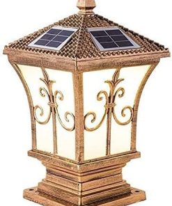European Solar Aluminum Post Lamp Waterproof Garden Lighting