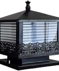 Vintage Black Bronze Pillar Light Garden Lamp for Outdoor Spaces