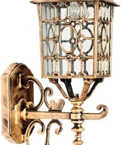 Vintage Solar Wall Lamp with Glass Shade for Outdoor Spaces