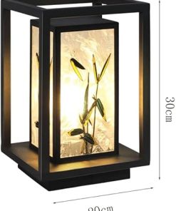 Outdoor Solar LED Pillar Light Black Metal Rainproof Lanterns 2
