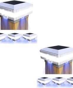 Sumaote 8 Pack Solar Post Cap Light 52 LEDs 160 Lumen Waterproof