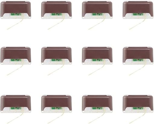Solar Deck Lights 12 Pack Weatherproof LED Lights for Patio Steps