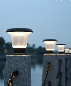 Solar Flame Post Lamp Outdoor, High Brightness Flickering Flame SMD LED Lighting,Fit 4×4, 5×5 Or 6×6 Wooden Posts Decor for Garden Deck Patio, Solar Powered Fence Post Cap Lights (Color : 2
