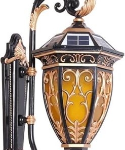 Elegant Black Solar Wall Sconce Outdoor Waterproof Lamp for Home Decor