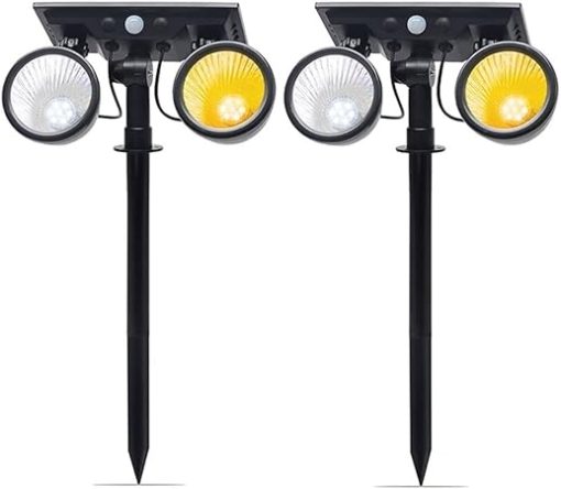 Double Head Solar PIR Motion Sensor Wall Light for Outdoor Use