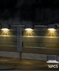 16 Pcs Solar Powered LED Deck Lights for Outdoor Pathways and Yards 2