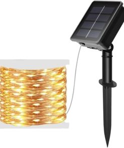 20m Solar Copper Wire String Lights for Outdoor Holiday Decor