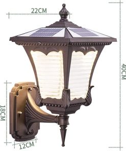 LED Wall Sconces Vintage Industrial Outdoor Waterproof Solar Lamps 2
