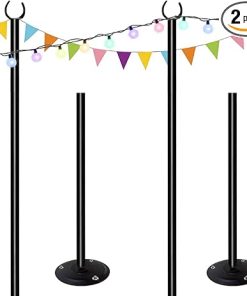 10ft String Light Poles for Outdoor Use in Garden and Patio