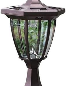 Outdoor Aluminum LED Solar Column Lamp IP65 Waterproof Garden Light