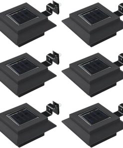 Outdoor Solar Lamps – 6 LED Square Lights for Garden and Patio