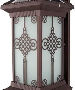 Chinese Solar LED Outdoor Wall Light Waterproof Garden Lantern Coffee 2