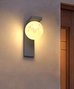 Solar LED Round Wall Sconce Lights for Garden and Outdoor Spaces