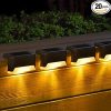 8 Pack LED Solar Pathway Lights Outdoor Waterproof Glass Metal 3000K 4