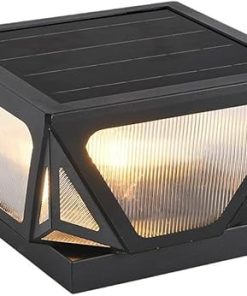 Tri Color Dimming Outdoor Solar Column Lights for Garden Driveway