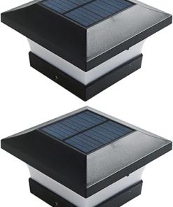 Solar LED Column Light 2000mAh Outdoor IP65 Waterproof 2 Pack