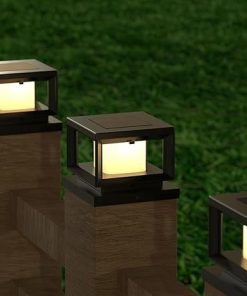 Outdoor Solar Pillar Lamp LED Post Cap Light with Remote Control 2