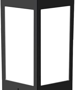 Rectangular Black Column Light for Courtyard Garden Outdoor Use