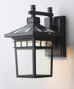 Outdoor Retro Solar LED Wall Lamp Waterproof for Courtyard and Garden 2