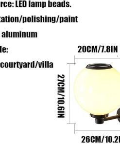 Modern Solar Outdoor Wall Light Aluminum Waterproof Lantern 20cm 2