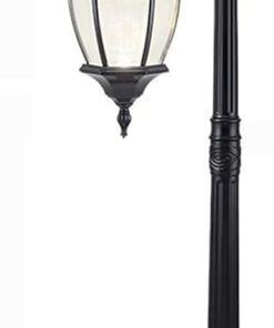 Garden Post Light Solar LED Aluminum Outdoor Waterproof 128CM Black