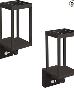 2 Pack Solar Wall Lanterns with Motion Sensor for Outdoor Use