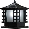 Black Solar Wall Lantern Outdoor Light Dusk to Dawn LED Fixture 4