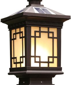Solar E27 Remote Control Outdoor Lamp Waterproof Column Lights