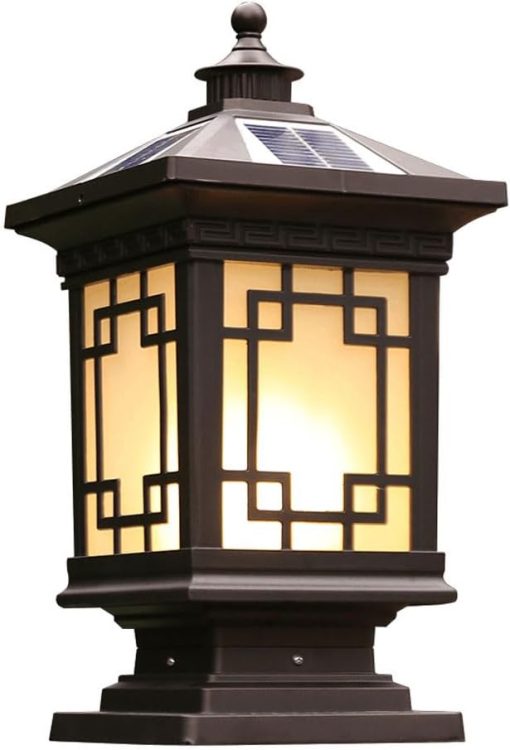 Solar E27 Remote Control Outdoor Lamp Waterproof Column Lights