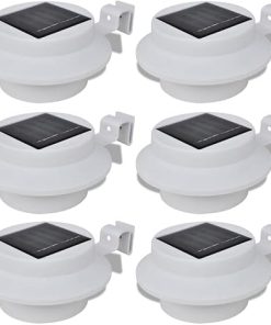 6 Pack Outdoor Solar Lamp Set for Fence and Gutter White Lights 2