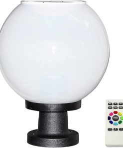 Optimized Title: Solar LED Garden Post Lamp with Remote Control IP65 Outdoor Light