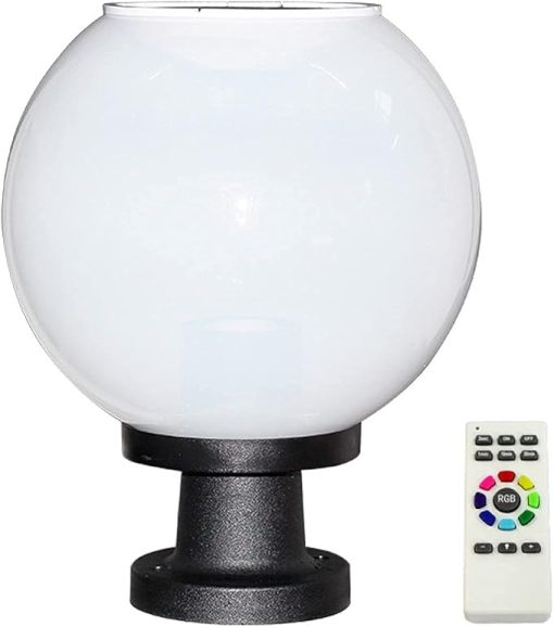 Optimized Title: Solar LED Garden Post Lamp with Remote Control IP65 Outdoor Light
