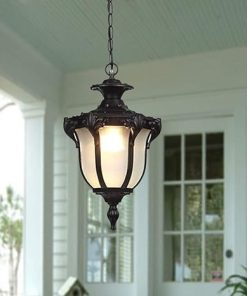 Solar Powered Garden Pendant Lamp Waterproof Ceiling Lantern Lights