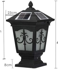 European Style Solar Column Headlights Outdoor LED Garden Lights 2