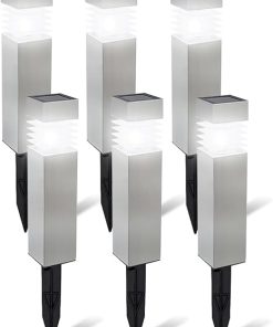 Morvat Solar Pathway Lights 8-Pack Auto On Off LED Waterproof Outdoor