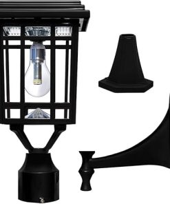 Gama Sonic Prairie Bulb Solar Lamp for Outdoor Use on Pole or Wall