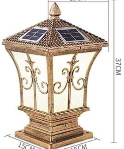 European Solar Aluminum Post Lamp Waterproof Garden Lighting 2