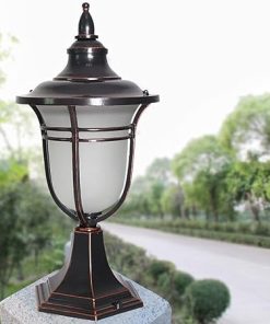 Vintage Black Outdoor Path Light Post Lamp for Landscape Decor 38CM 2