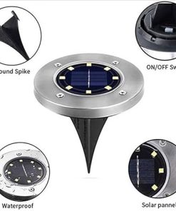 SIATOM 8 Pack Solar Ground Lights LED Outdoor Waterproof Garden Lights 2
