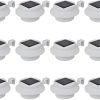 12 Pack Outdoor Solar Fence Lamps with Auto On/Off LED Lights