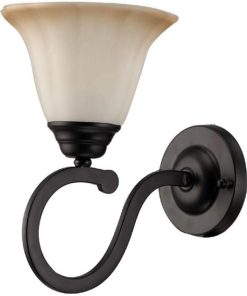 Sleek Wrought Iron Wall Lamp Black Outdoor Sconce E27 Glass Lantern 2