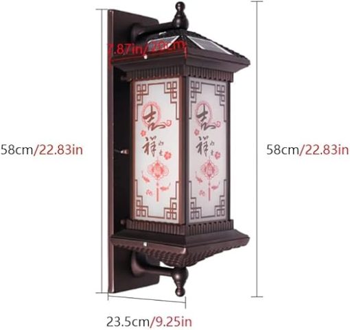 Rustic Waterproof Chinese Solar Wall Light for Outdoor Entrance - Image 2