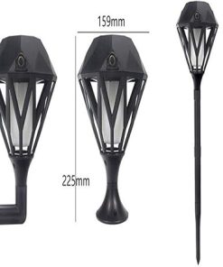 Outdoor Solar Flame Light Upgrade Automatic On/Off Waterproof Black 2
