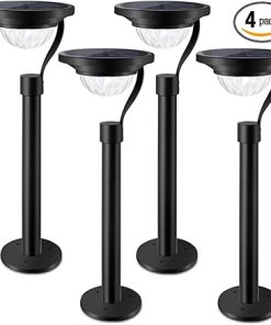 Solar Outdoor Pathway Lights 4 Pack Waterproof 50 Lumens for Garden