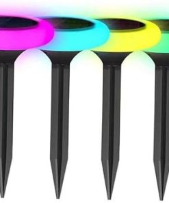 Solar Garden Lights 8 Modes 4PCS RGB Colorful Outdoor Energy Saving