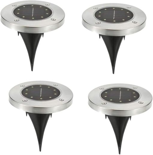 Solar Powered Outdoor Ground Lights IP65 for Yard Driveway Lawn 4 Pack