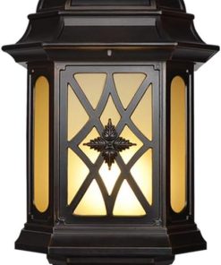 Retro Rainproof Post Lantern for Garden Patio Outdoor Lighting