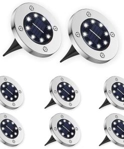 Houhai 8 Pack Solar Ground Lights Waterproof LED Garden Lighting